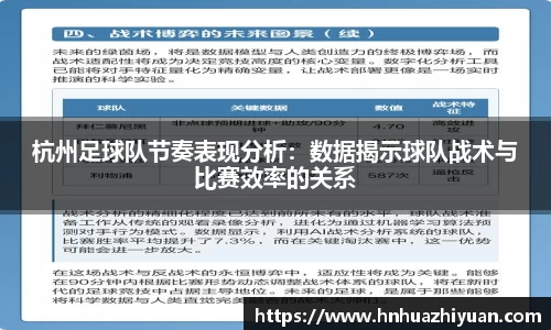 杭州足球队节奏表现分析：数据揭示球队战术与比赛效率的关系